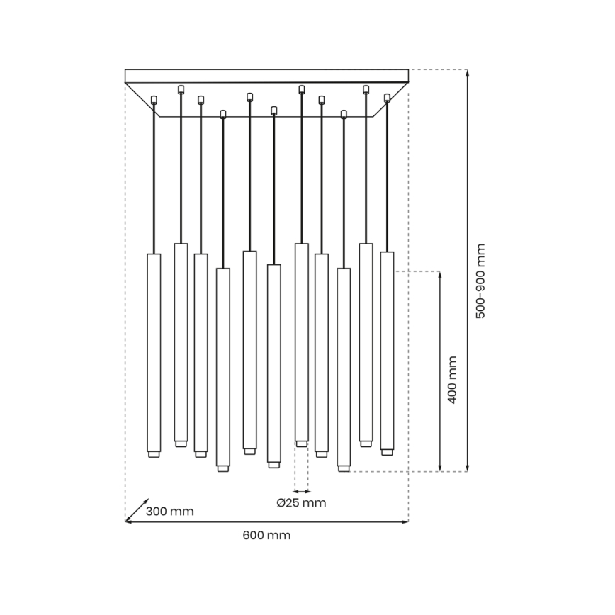 Pendel MONZA 11xG9/8W/230V sort