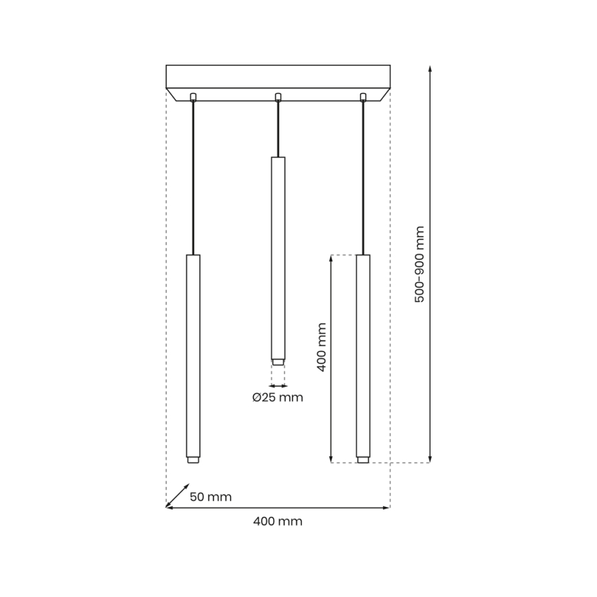 Pendel MONZA 3xG9/8W/230V sort/gylden