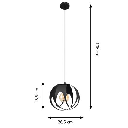 Pendel MOONLIGHT 1xE27/15W/230V sort