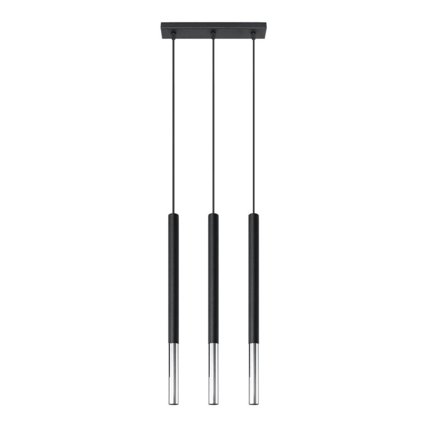 Pendel MOSAIC 3xG9/12W/230V sort/skinnende krom
