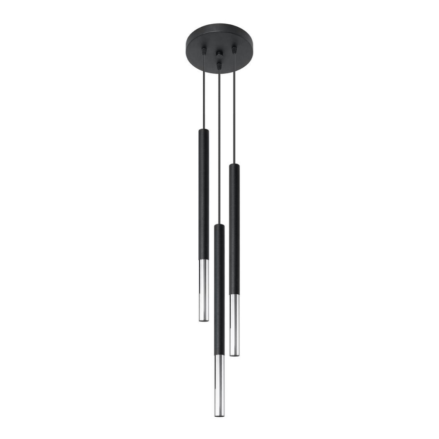Pendel MOSAIC 3xG9/12W/230V sort/skinnende krom