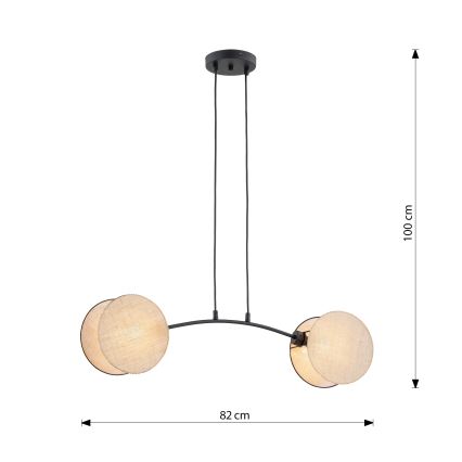Pendel MOTIF 2xE27/15W/230V beige