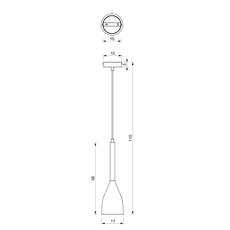 Pendel MUZA NEW 1xE27/60W/230V sort