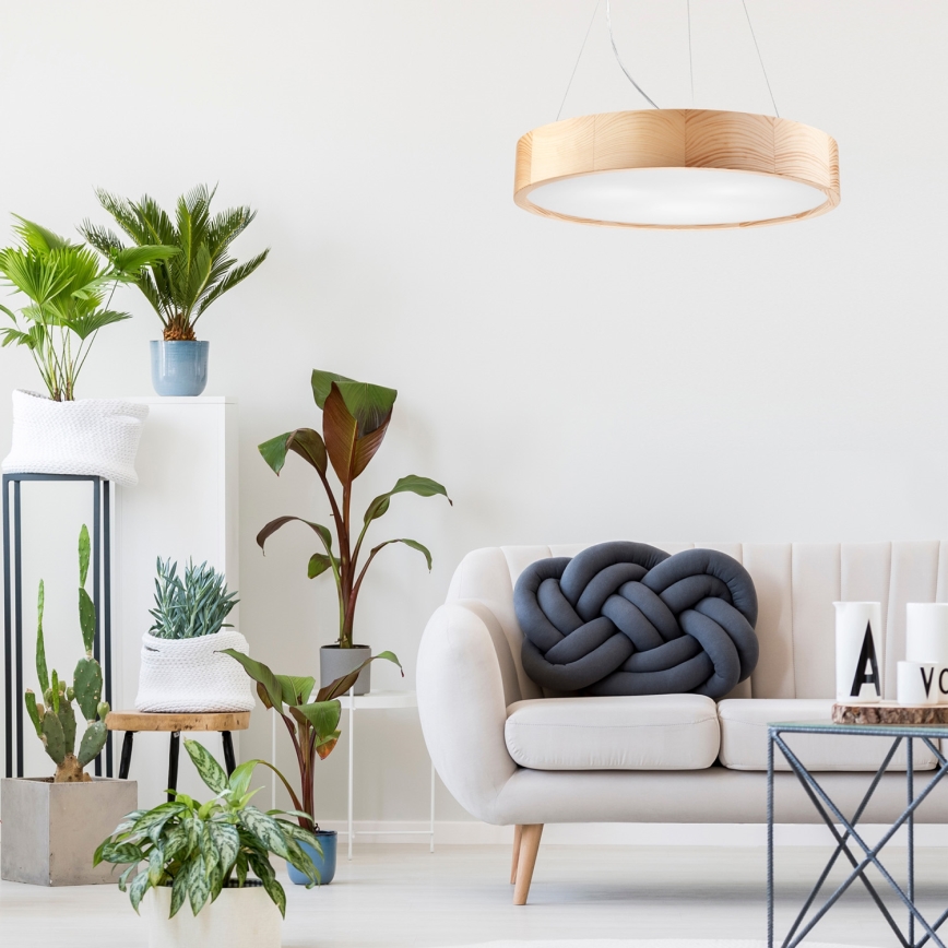 Pendel NATURAL 3xE27/60W/230V ø 47 cm fyrretræ