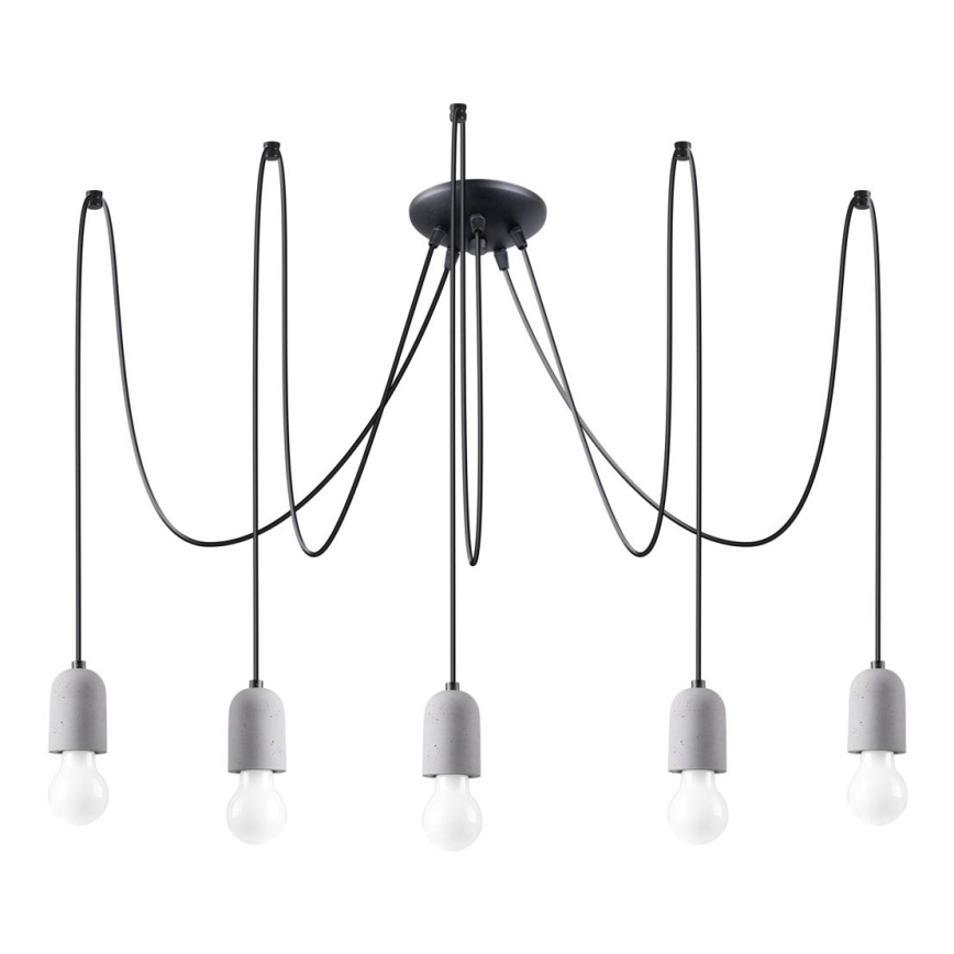 Pendel NESO 5xE27/15W/230V edderkop beton