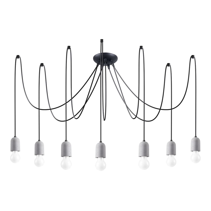 Pendel NESO 7xE27/15W/230V edderkop beton