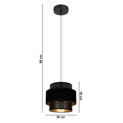 Pendel NESS 1xE27/60W/230V sort