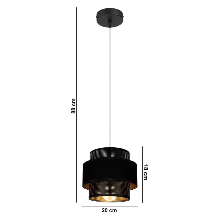 Pendel NESS 1xE27/60W/230V sort