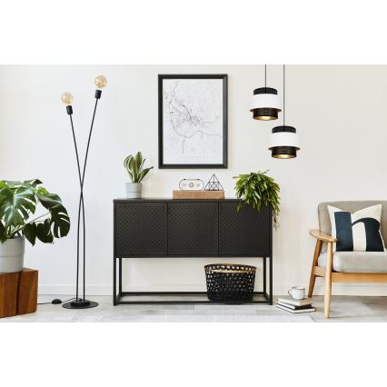 Pendel NESS 2xE27/60W/230V diameter 30 cm sort/hvid