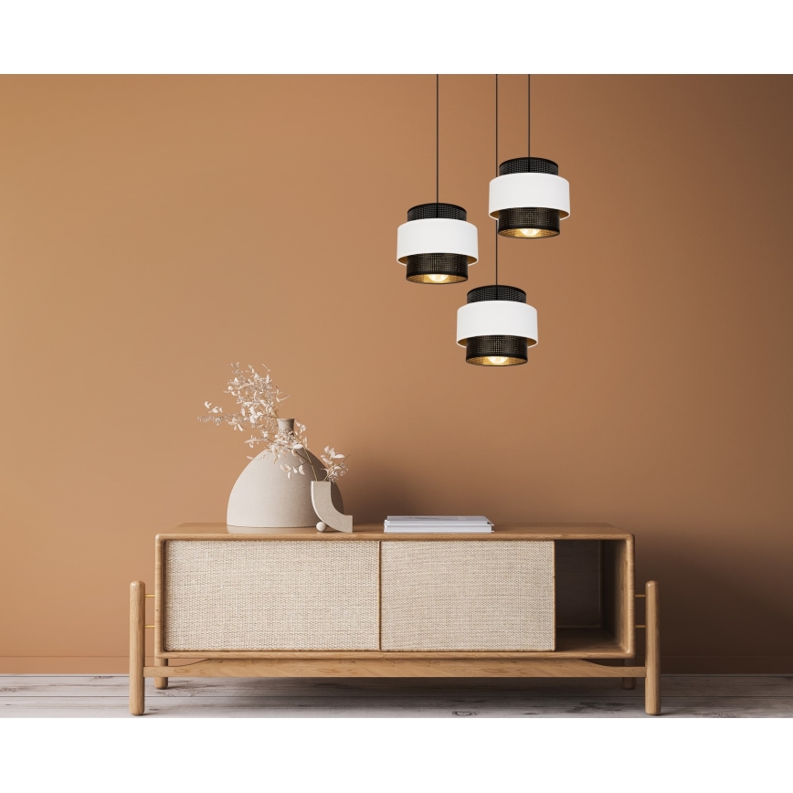 Pendel NESS 3xE27/60W/230V diameter 45 cm sort/hvid