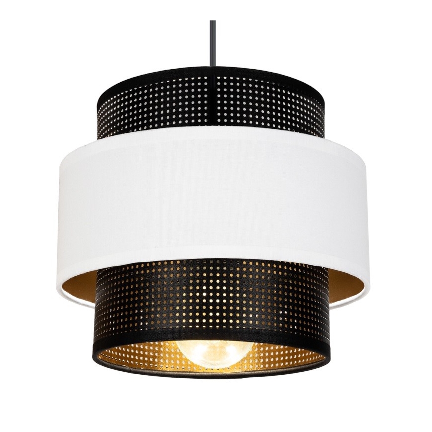 Pendel NESS 3xE27/60W/230V diameter 45 cm sort/hvid