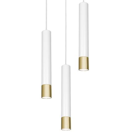 Pendel NEST 3xGU10/8W/230V hvid/gylden rund