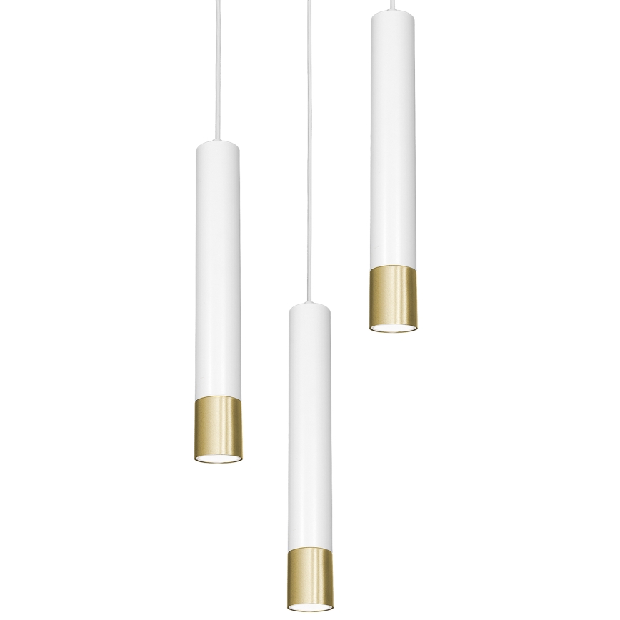 Pendel NEST 3xGU10/8W/230V hvid/gylden rund