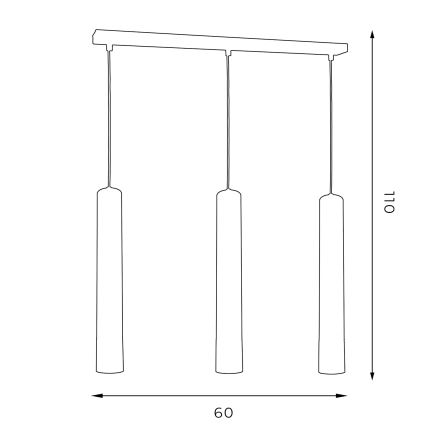 Pendel NEST 3xGU10/8W/230V sort/skinnende krom