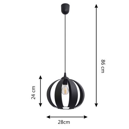 Pendel NEWTON 1xE27/15W/230V sort