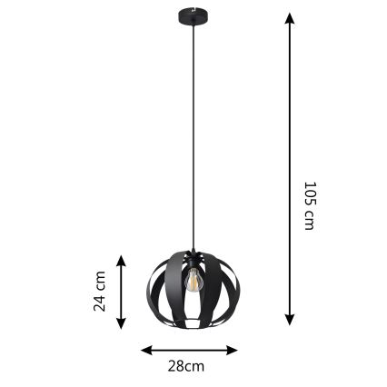 Pendel NEWTON 1xE27/15W/230V sort