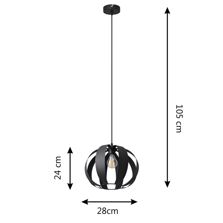 Pendel NEWTON 1xE27/15W/230V sort