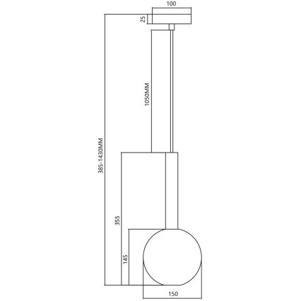 Pendel NIKO 1xG9/9W/230V diameter 15 cm sort