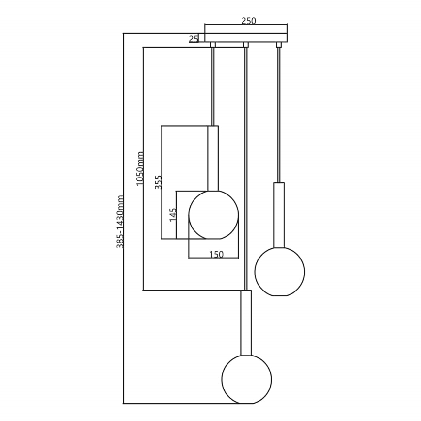 Pendel NIKO 3xG9/9W/230V sort