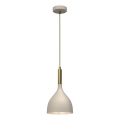 Pendel NOAK 1xE27/15W/230V beige/guldfarvet
