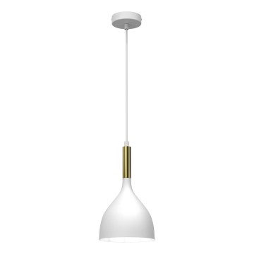 Pendel NOAK 1xE27/15W/230V hvid/guldfarvet