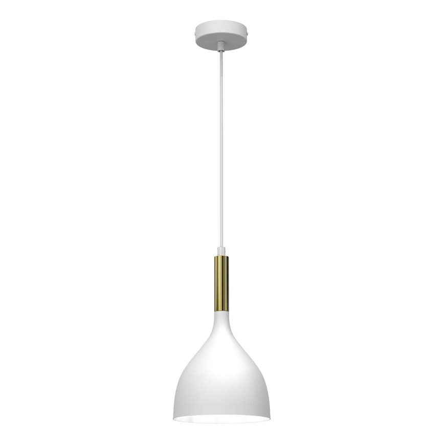 Pendel NOAK 1xE27/15W/230V hvid/guldfarvet