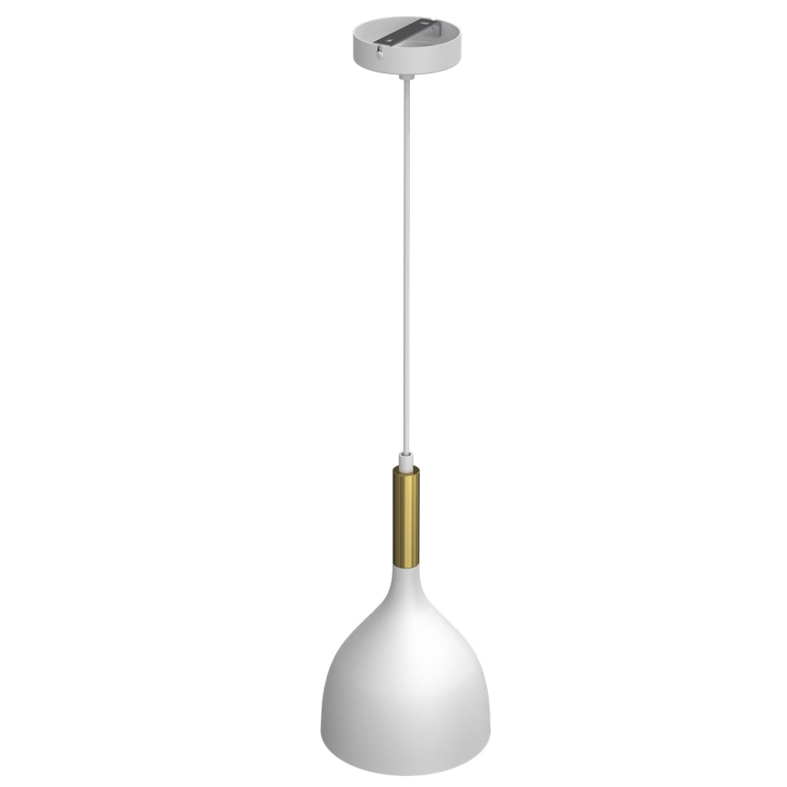 Pendel NOAK 1xE27/15W/230V hvid/guldfarvet