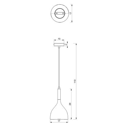 Pendel NOAK 1xE27/15W/230V hvid/skinnende krom