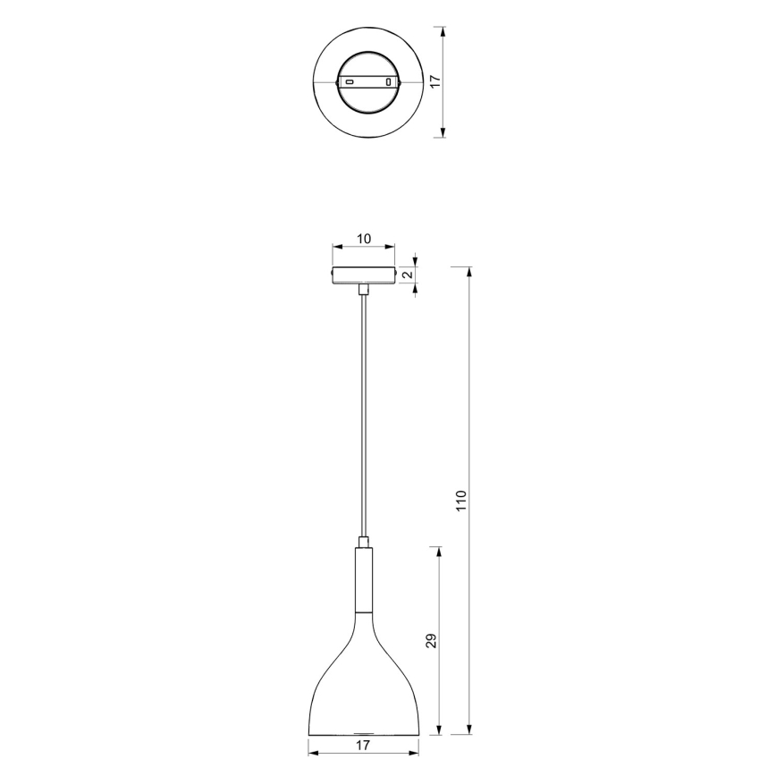 Pendel NOAK 1xE27/15W/230V hvid/skinnende krom