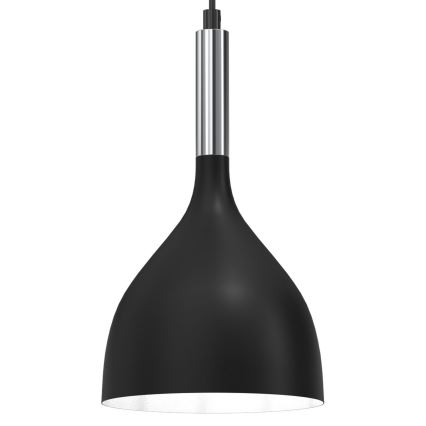 Pendel NOAK 1xE27/15W/230V sort/skinnende krom
