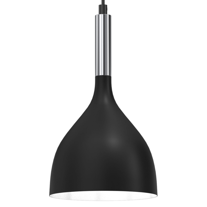 Pendel NOAK 1xE27/15W/230V sort/skinnende krom