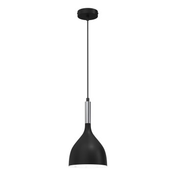 Pendel NOAK 1xE27/15W/230V sort/skinnende krom