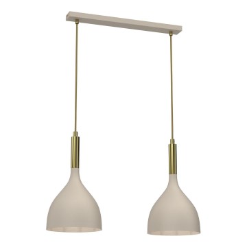 Pendel NOAK 2xE27/15W/230V beige/guldfarvet
