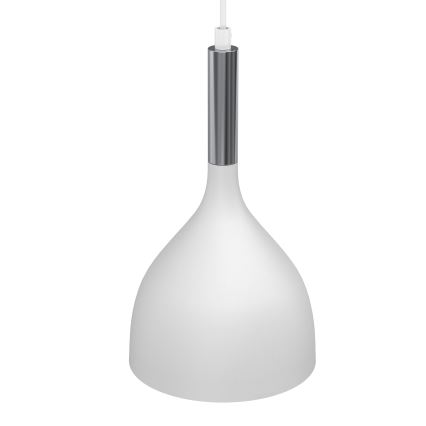 Pendel NOAK 2xE27/15W/230V hvid/skinnende krom