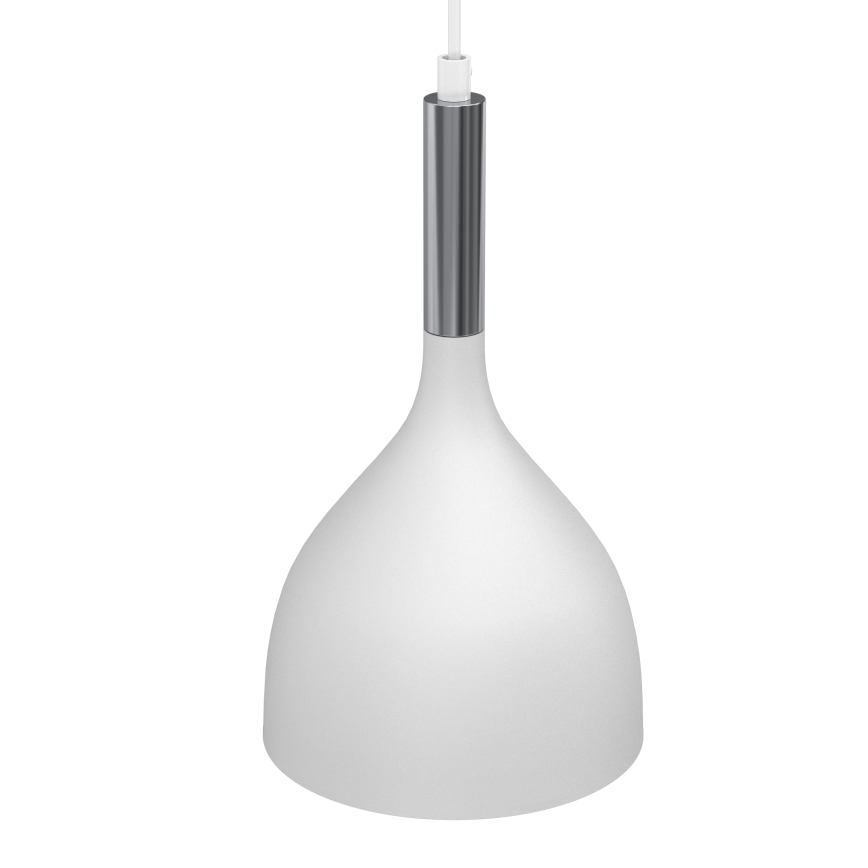 Pendel NOAK 2xE27/15W/230V hvid/skinnende krom