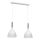Pendel NOAK 2xE27/15W/230V hvid/skinnende krom