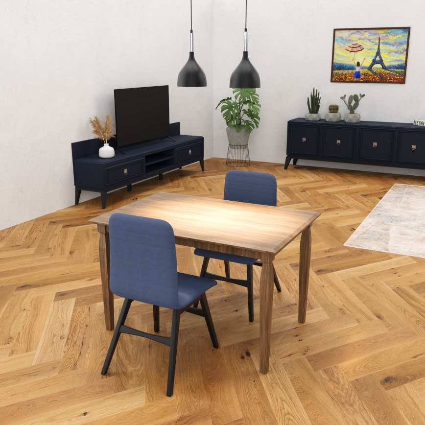 Pendel NOAK 2xE27/15W/230V sort/skinnende krom