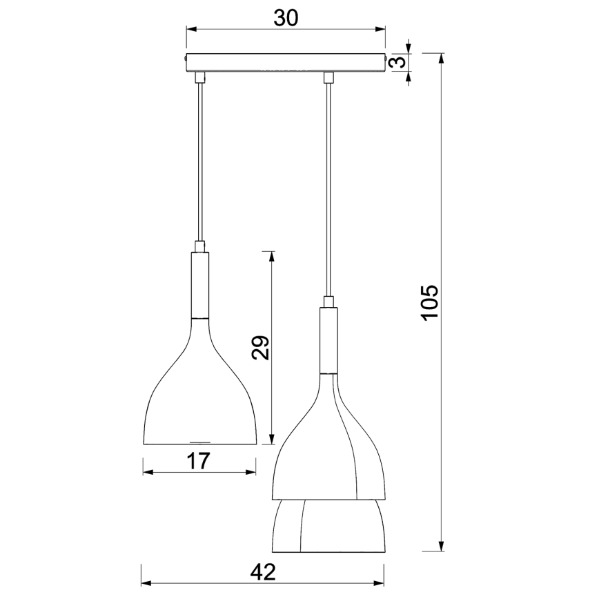 Pendel NOAK 3xE27/15W/230V beige/guldfarvet