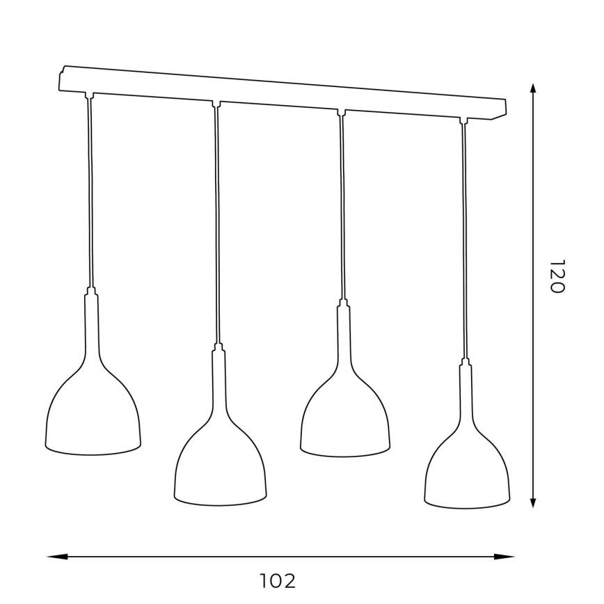 Pendel NOAK 4xE27/15W/230V grå