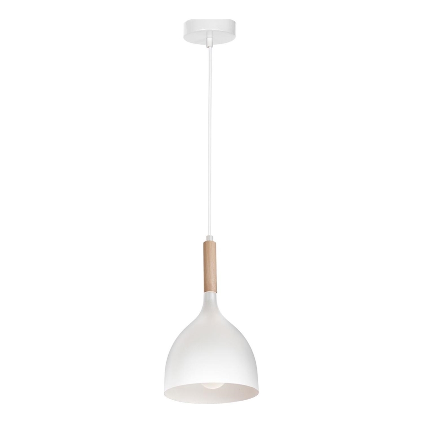 Pendel NOAK WOOD 1xE27/15W/230V hvid/bøg