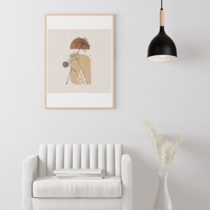 Pendel NOAK WOOD 1xE27/15W/230V sort/bøg