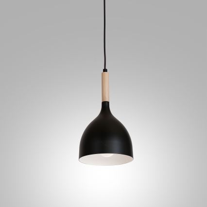 Pendel NOAK WOOD 1xE27/15W/230V sort/bøg