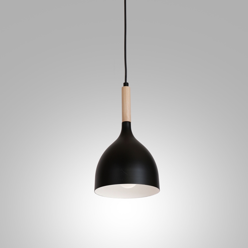 Pendel NOAK WOOD 1xE27/15W/230V sort/bøg