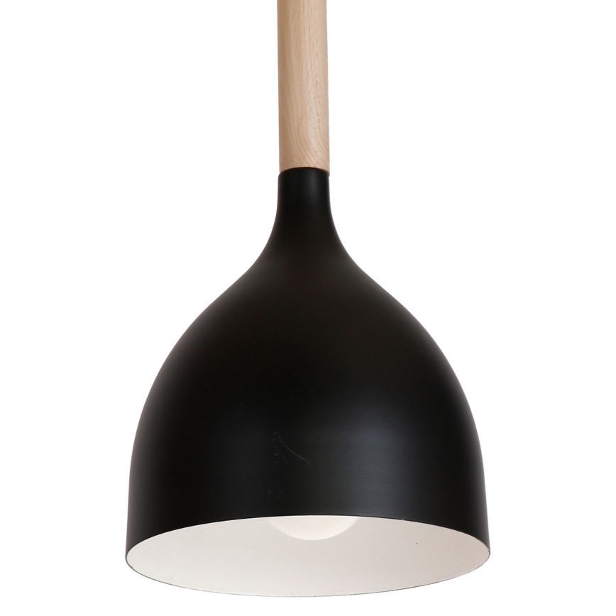 Pendel NOAK WOOD 1xE27/15W/230V sort/bøg