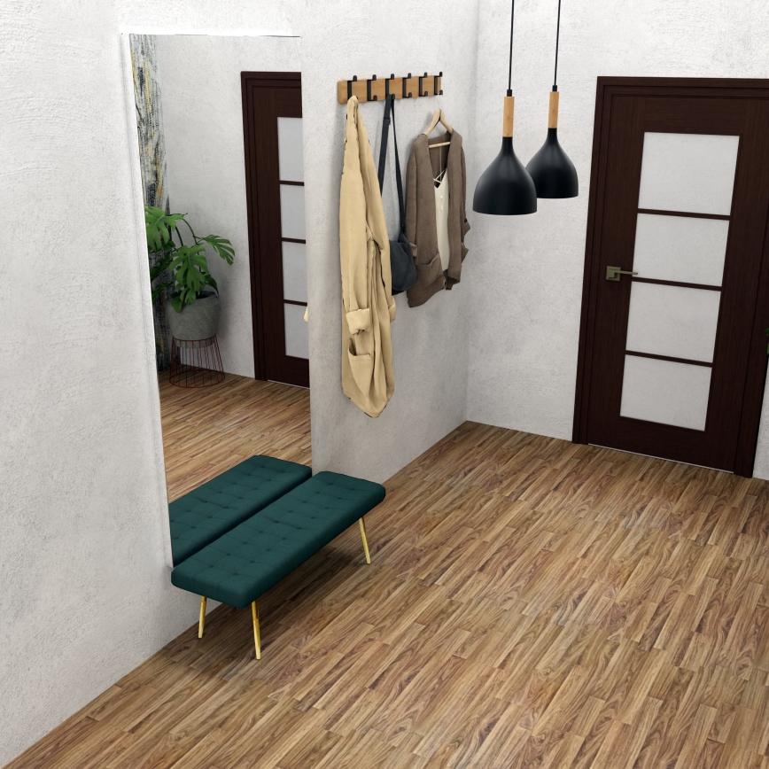 Pendel NOAK WOOD 2xE27/15W/230V sort/bøg