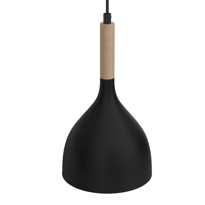 Pendel NOAK WOOD 2xE27/15W/230V sort/bøg