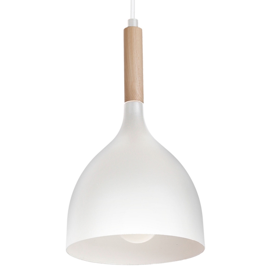 Pendel NOAK WOOD 3xE27/15W/230V hvid/bøg