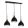 Pendel NOAK WOOD 3xE27/15W/230V sort/bøg