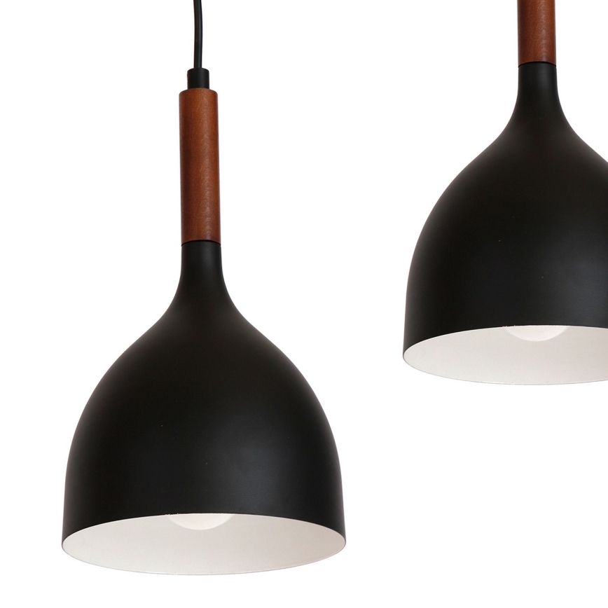 Pendel NOAK WOOD 3xE27/15W/230V sort/bøg