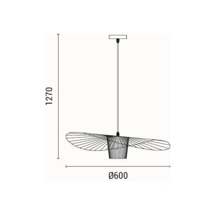 Pendel OGGI 1xE27/40W/230V diameter 60 cm sort